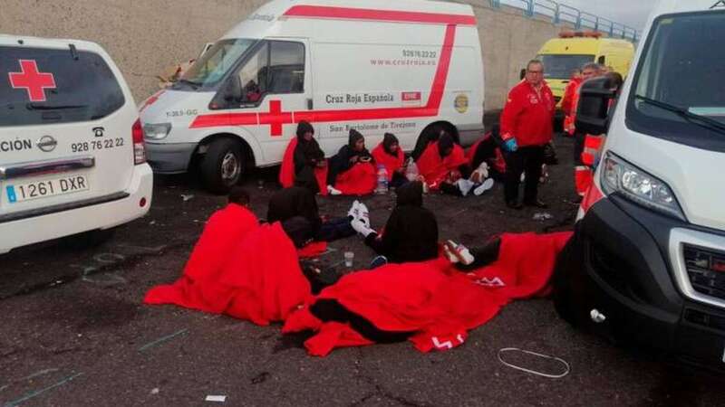 Imagen de inmigrantes en el puerto de Arguineguín (Foto TA)