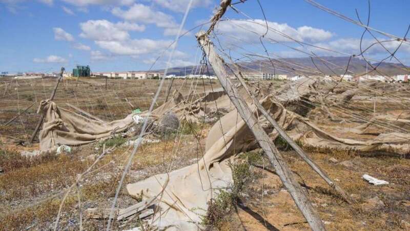 Estructura de lo que en su día fue un invernadero (Foto Canarias7 / Borja Suárez)