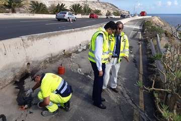 La GC-1 se fisura a la altura del Tivoli (Foto TA)