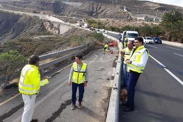 La GC-1 se fisura a la altura del Tivoli (Foto TA)