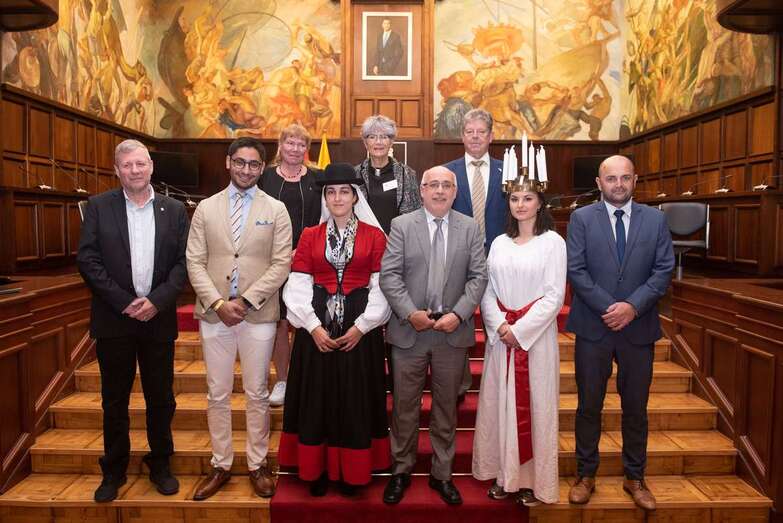 Recepción a las Lucías este miércoles en el Cabildo grancanario (Foto TA)