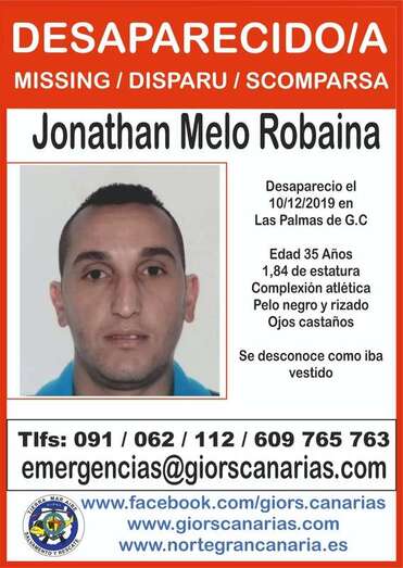 Cartel de búsqueda del  vecino de la capital grancanaria (Foto TA)