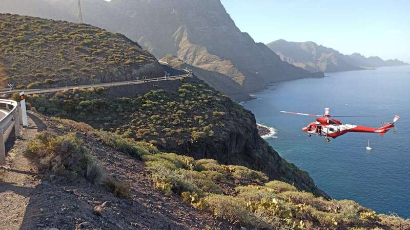 Helicóptero del GES que participó en el rescate (Foto TA)