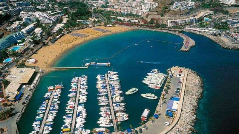 Vista aérea del muelle deportivo de Mogán (Foto Canarias7)