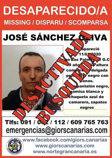 Cartel anunciando que se ha desactivado la búsqueda (Foto TA)