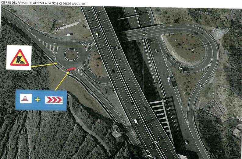 Vista aérea de GC-3 y el enlace de la GC-1 desde Jinámar (Foto TA)