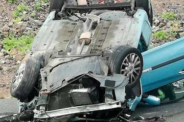 Vuelco con heridos en el Puente del Rincón (Foto TA)