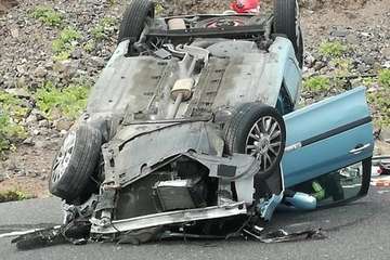 Vuelco con heridos en el Puente del Rincón (Foto TA)
