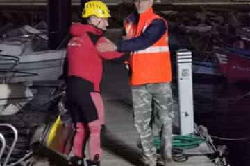 Búsqueda de la cuarta persona que estaba en apuros en aguas de Agaete (Foto TA)