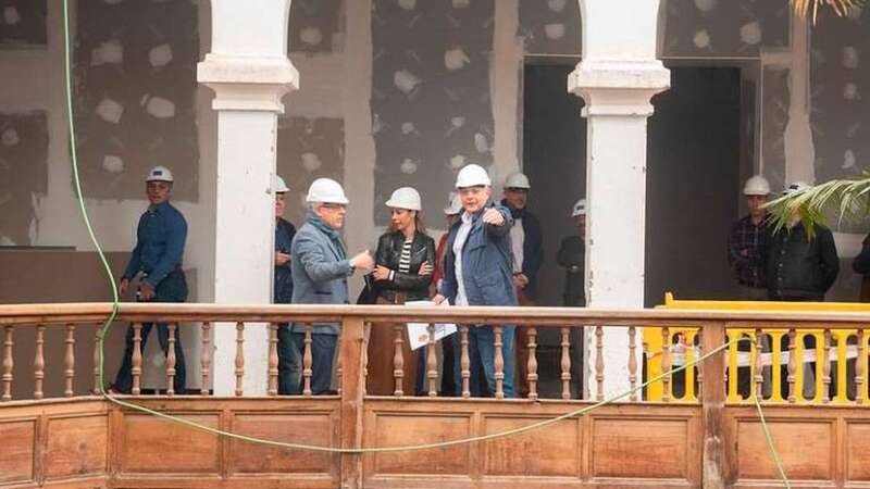 Imagen de la visita a las obras del Museo de Bellas Artes (Foto Canarias7)