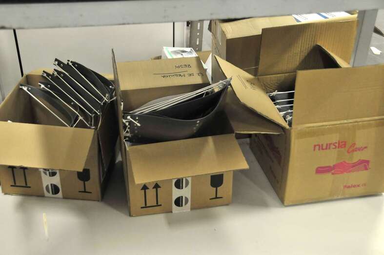 Cajas con material (Foto TA)