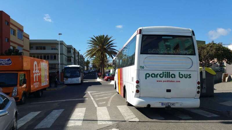 Guagua de Pardilla Bus en Melenara (Foto TA)