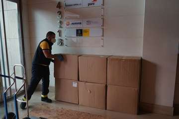 El sector del transporte de Gran Canaria comienza a recibir mascarillas (Foto Acfi Press)