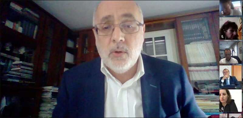 Morales durante la reunión telemática con los alcaldes de Gran Canaria (Foto TA)