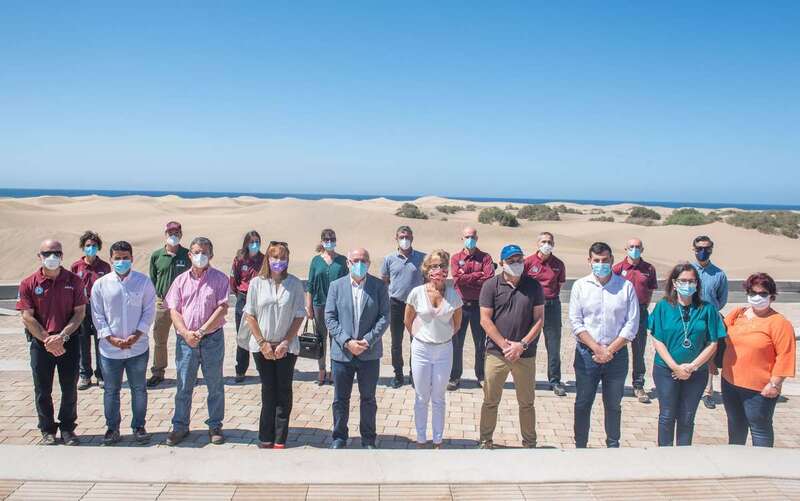 Momento de la presentación del equipo de protección de las Dunas de Maspalomas (Foto TA)