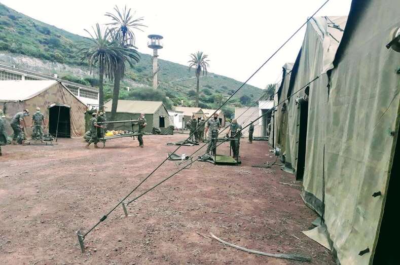 El nuevo campamento de Barranco Seco cuenta con 23 tiendas de campaña (Foto TA)