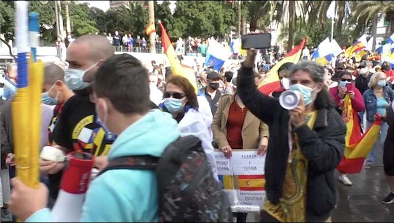 Protesta en la capital grancanaria/TA.