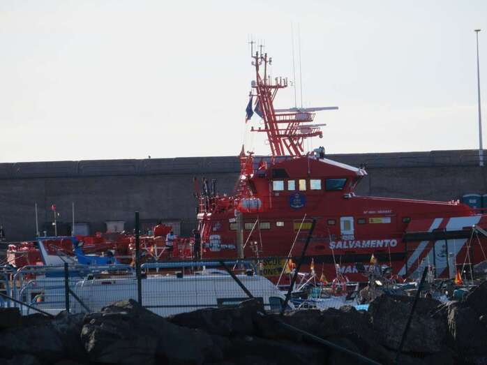 Embarcación de Salvamento Marítimo, ayer en el puerto de Arguineguín/TA.