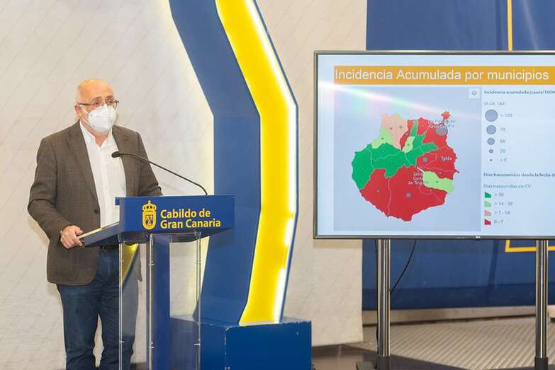 Antonio Morales, presidente del Cabildo de Gran Canaria, presentó hoy los datos de la evolución de la pandemia en la Isla/TA.