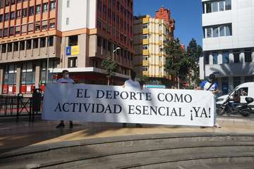 Protesta por el cierre de los gimnasios durante la fase 3 de la alerta sanitaria/Acfi Press.