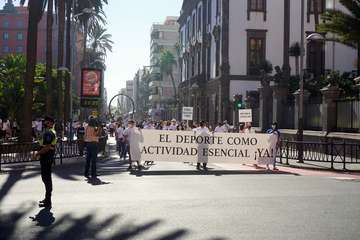 Protesta por el cierre de los gimnasios durante la fase 3 de la alerta sanitaria/Acfi Press.