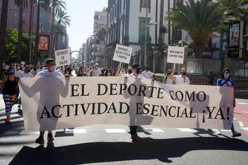 Protesta por el cierre de los gimnasios durante la fase 3 de la alerta sanitaria/Acfi Press.