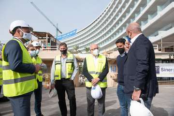 El presidente del Cabildo visita las obras de rehabilitación del Hotel Gloria Palace San Agustín/TA.
