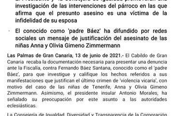 Comunicado del Cabildo de Gran Canaria/TA.