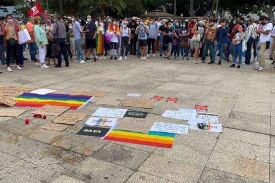 Multitudinaria concentración en la capital grancanaria contra el asesinato de Samuel/TA.