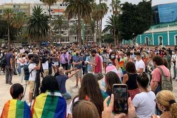 Multitudinaria concentración en la capital grancanaria contra el asesinato de Samuel/TA.