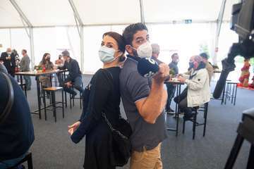 Brindis navideño del Cabildo con los medios de comunicación de Gran Canaria/TA y Acfi Press.