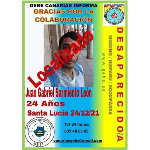 Cartel indicando la desactivación de la búsqueda del joven de vecindario/TA.