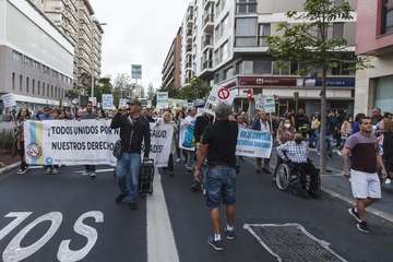 Protesta de los antivacunas, ayer en la capital grancanaria/Acfi Press.