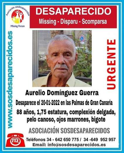 Cartel de búsqueda del anciano/TA.