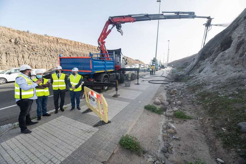 Imagen de los trabajos de estabilización de las laderas de La Minilla / TA