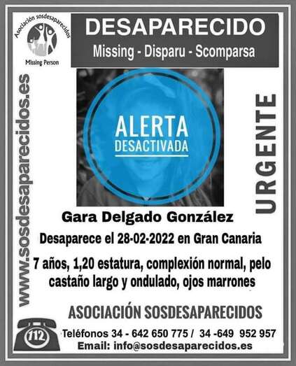 Cartel de búsqueda de Gara Delgado/TA.
