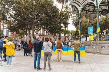  Concentración contra el ataque a Ucrania y recogida de ayuda humanitaria/Acfi Press.