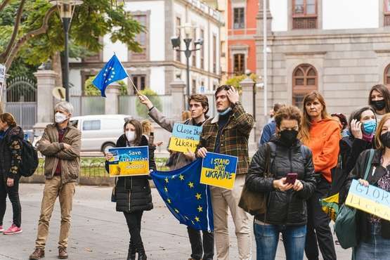  Concentración contra el ataque a Ucrania y recogida de ayuda humanitaria/Acfi Press.