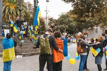  Concentración contra el ataque a Ucrania y recogida de ayuda humanitaria/Acfi Press.