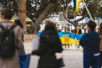  Concentración contra el ataque a Ucrania y recogida de ayuda humanitaria/Acfi Press.