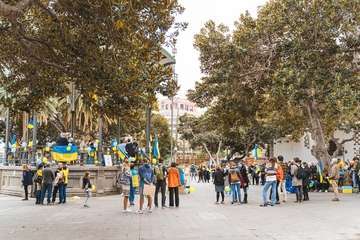  Concentración contra el ataque a Ucrania y recogida de ayuda humanitaria/Acfi Press.