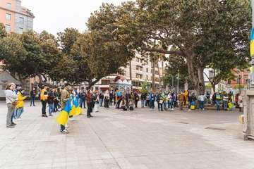  Concentración contra el ataque a Ucrania y recogida de ayuda humanitaria/Acfi Press.