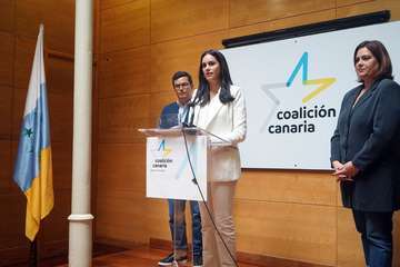 Rueda de prensa de Coalición Canaria de Gran Canaria con Pablo Rodríguez, Beatriz Calzada y Vidina Espino/Acfi Press.