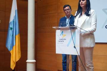 Rueda de prensa de Coalición Canaria de Gran Canaria con Pablo Rodríguez, Beatriz Calzada y Vidina Espino/Acfi Press.