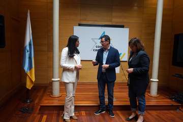 Rueda de prensa de Coalición Canaria de Gran Canaria con Pablo Rodríguez, Beatriz Calzada y Vidina Espino/Acfi Press.