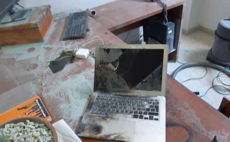 Estado en que quedó la oficina de Prensa del Ayuntamiento/C7.