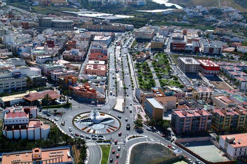 Vista aérea del casco de Telde/TA.