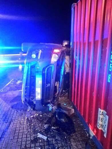 Estado en que quedó el vehículo/Policía Local de LPGC.