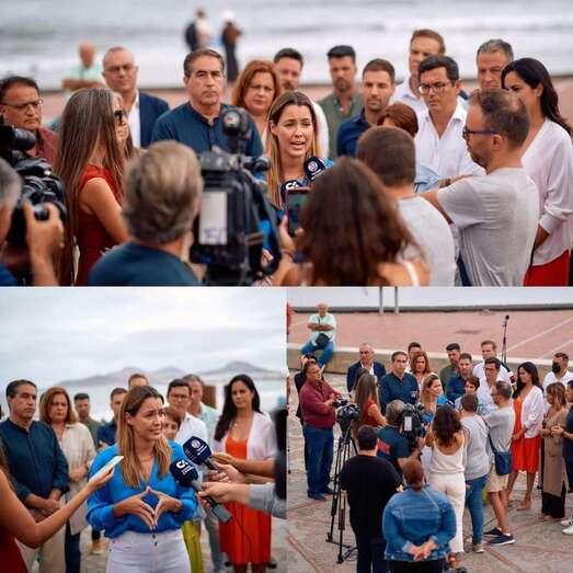María Fernández arropada por cargos públicos de su partido en Gran Canaria/TA.