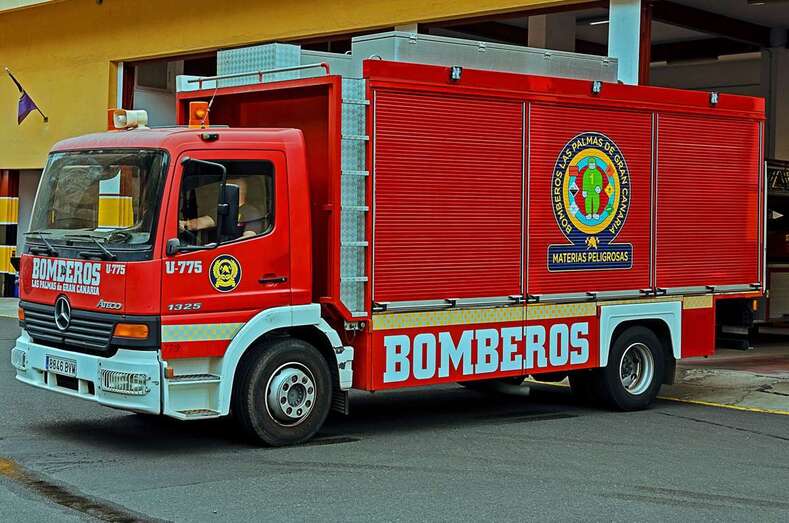 Unidad móvil de los bomberos de la capital grancanaria/TA.
